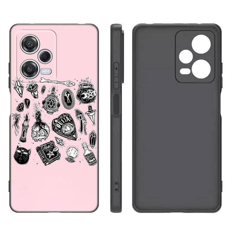 Witches Moon Tarot Witch Ouija Black Silicone Phone Case For Xiaomi Redmi Note 9 10 11 11S 11T 12 13 Pro 5G Plus 9S 10S 12S