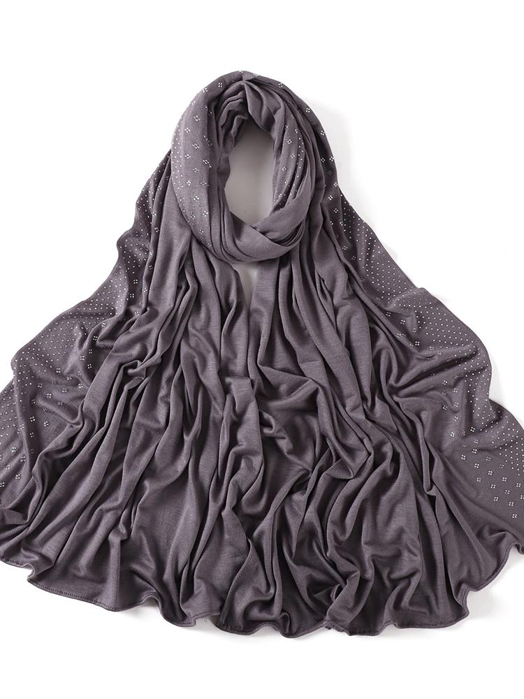 Bling Diamonds Star Jersey Hijab Scarf Muslim Rhinestone Turban Femme Musulman African Head Wraps Arab Turkish Hijabs for Women