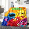 Sesame Street Theme Printed Blanket - Perfect for Couch, Bed, Travel & Outdoor Use | Machine Washable, Cozy & Durable.