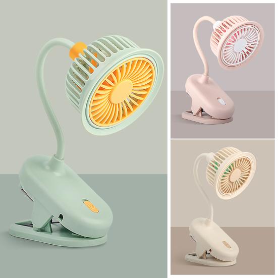Mini Clip-on Desk Fan with Flexible Neck 360 Degree Adjustable USB Rechargeable Summer