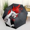 1pc Flaming Cat Automatic Open/Close, Foldable Compact Umbrella with 8-Rib Shaft, Perfect Gift For Men And Women, Casual Style, Vibrant Moti