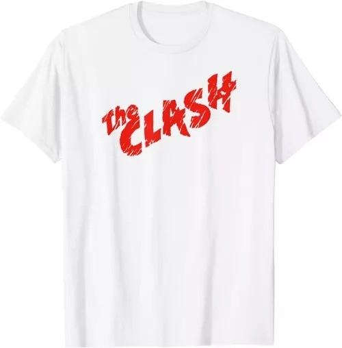 The Clash Scratched Red Logo White T-Shirt S разноцветный