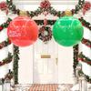 48cm Christmas Inflatable Ball Pendant Colored Xmas Print Ball Decoration Ornament Celebration Ball Party Home Festive Decor