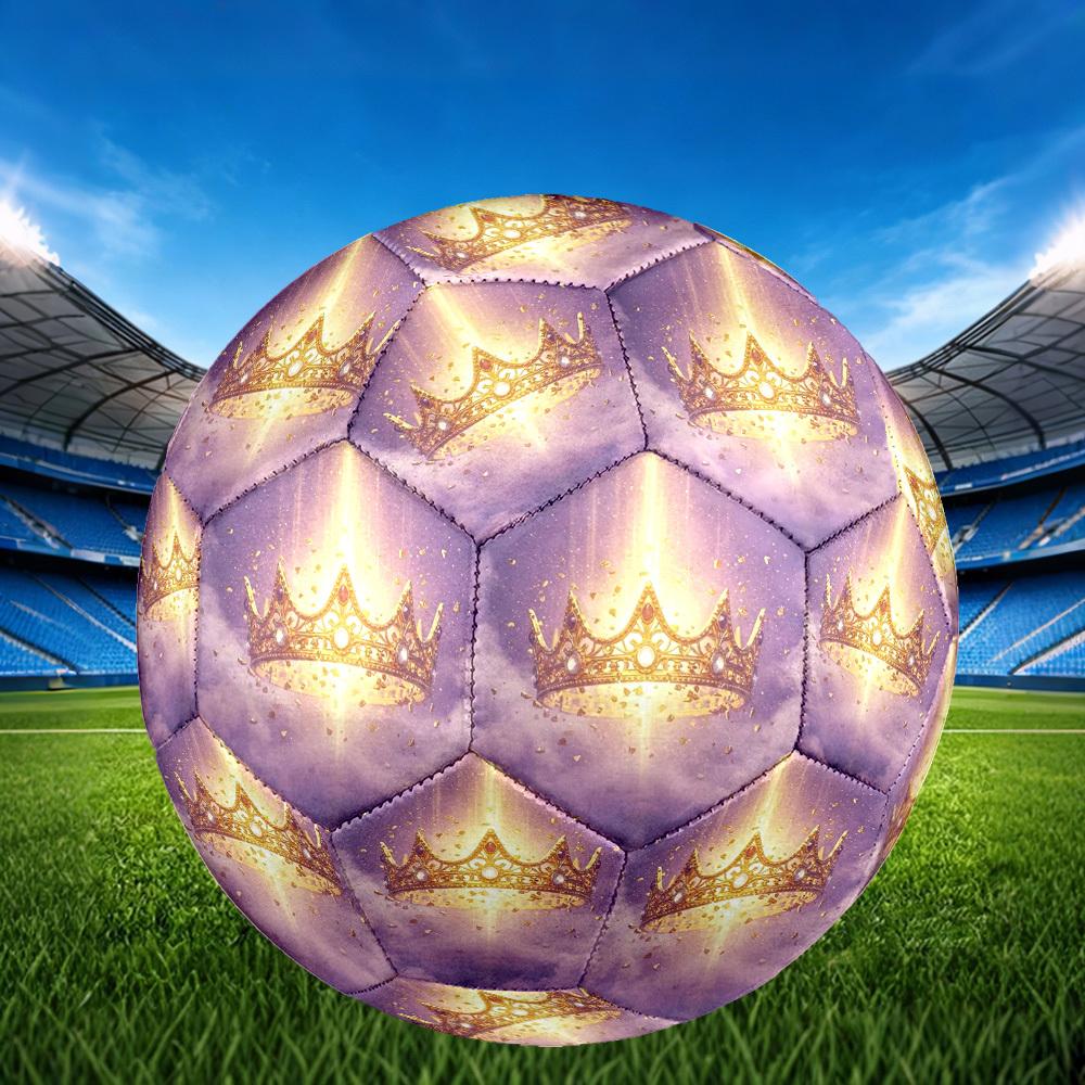 1pc Crown Glory Theme Soccer Ball Football, Size 5, Lightweight PVC, Outdoor Training Soccer Ball,Gift c65136