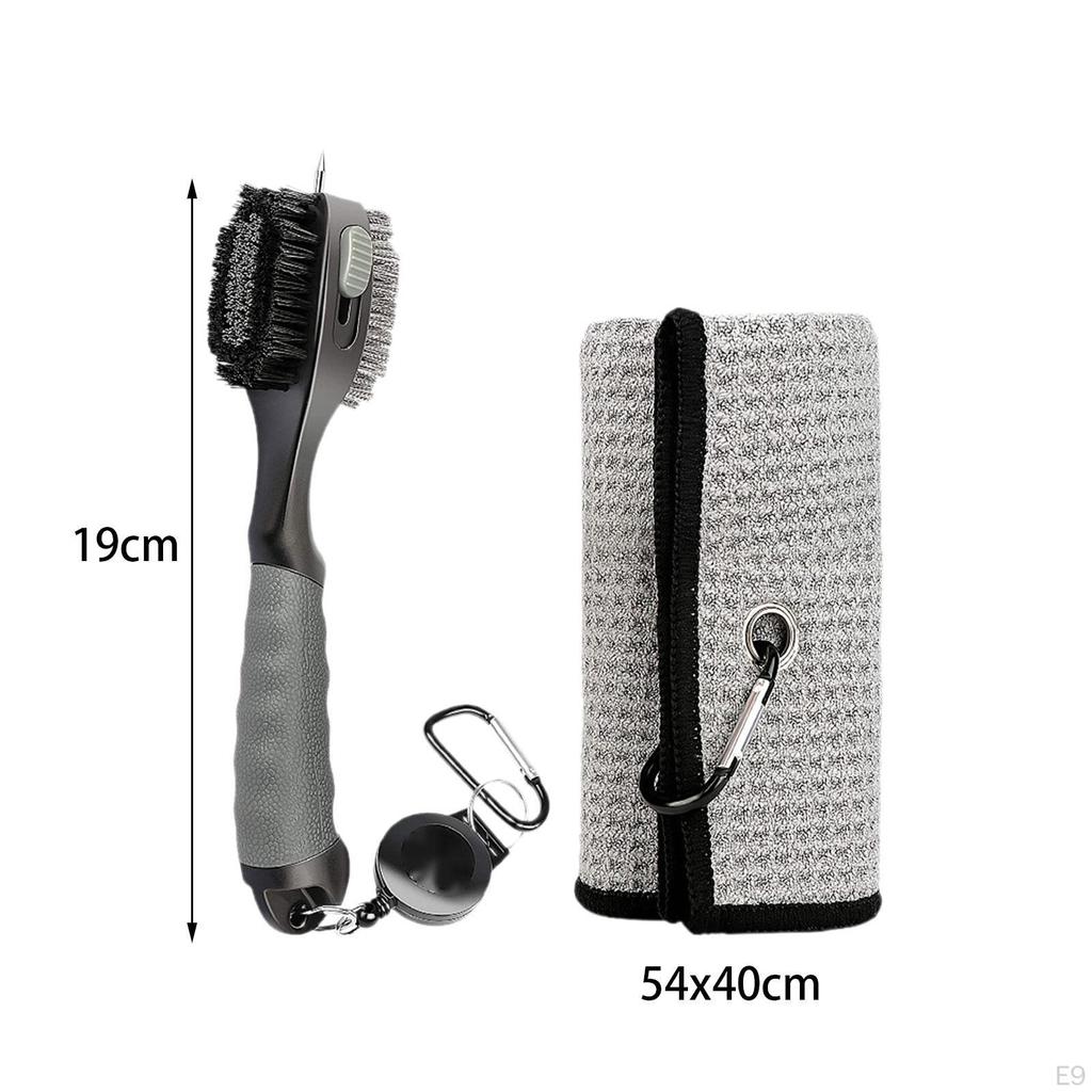 Golf Cleaning Brush Towel Comfortable Golfer Gifts Club Kit Groove Cleaner for
