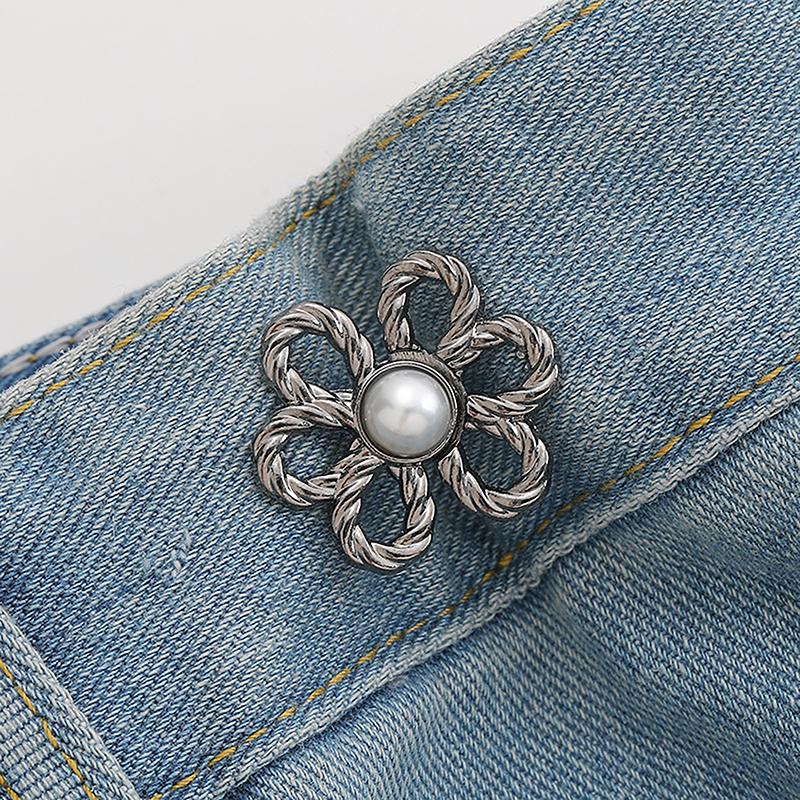 Reusable Detachable Waistband Flower Buttons Tool Jeans Waist Buckle Adjustment Button For Pants Jeans Waist Clip