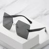 Frameless Sunglasses, Street Photography Personalized Square Pc Glasses, Multi-Color Sunglasses For Women
