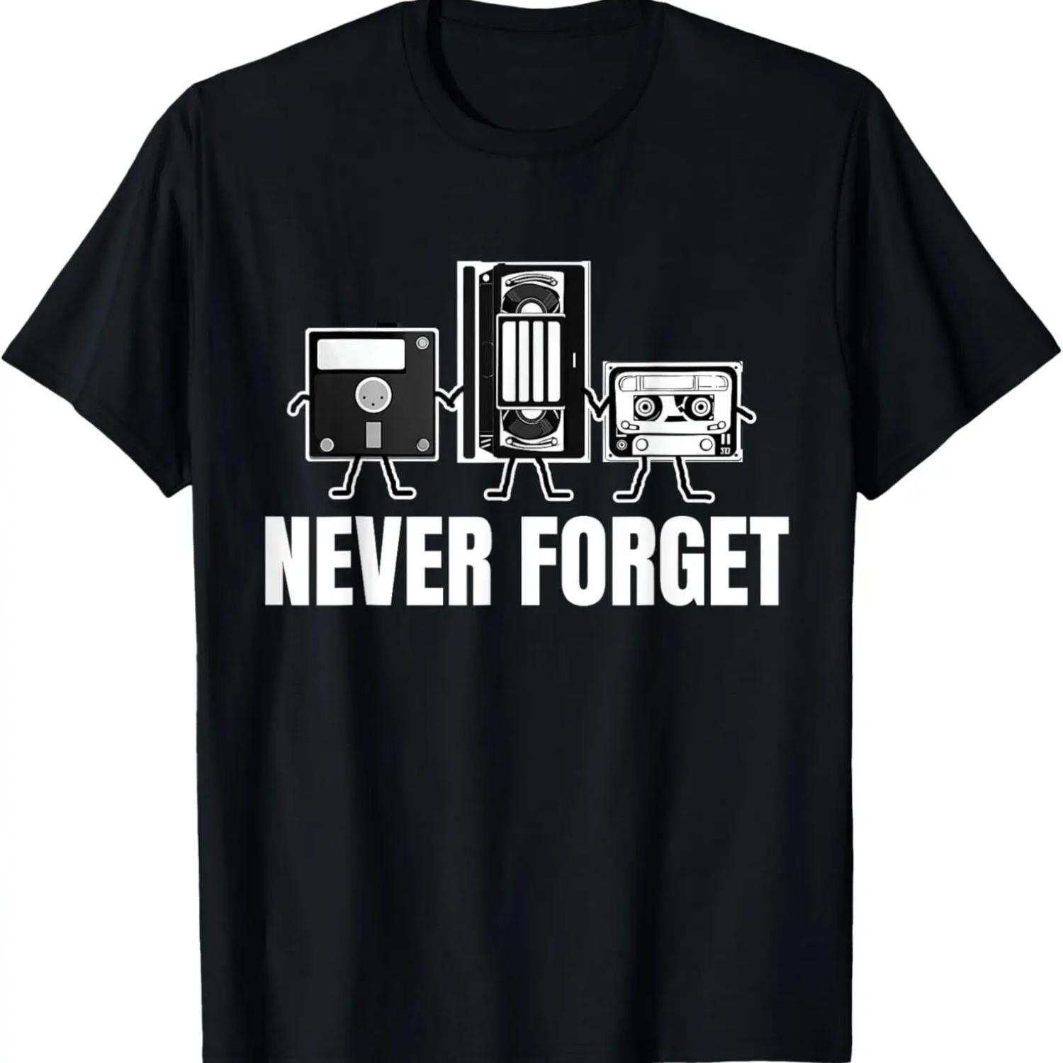 

Never Forget Cassette Tape VHS Gamer Meme Mens Funny T-Shirt XXXXXL чорний