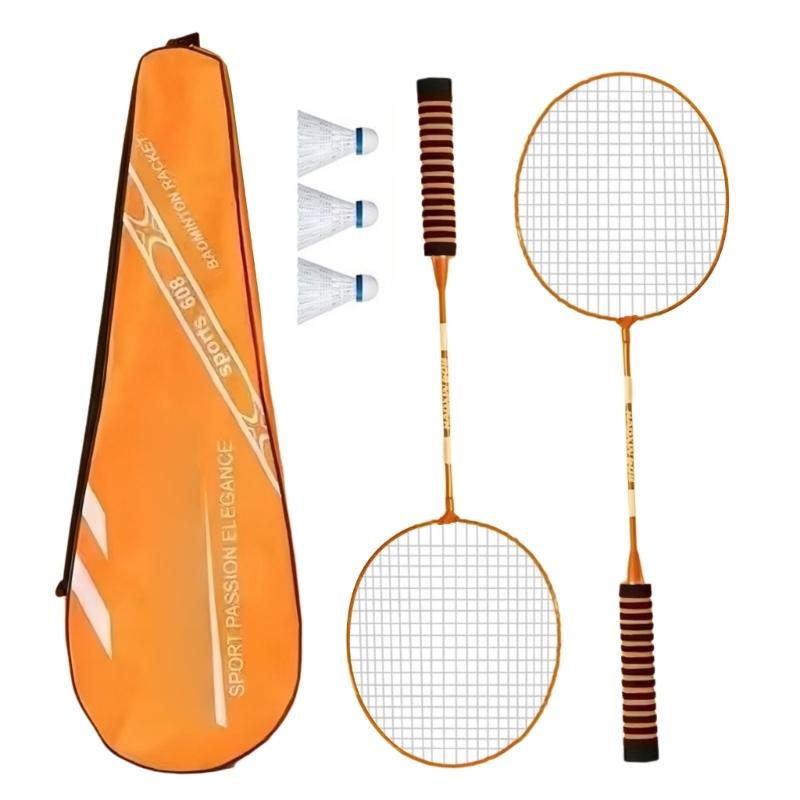 1Pair Shuttlecocks Racquet Light Weight Badminton Racket Set Professional Double Badminton Racquet for 2 Players Playing