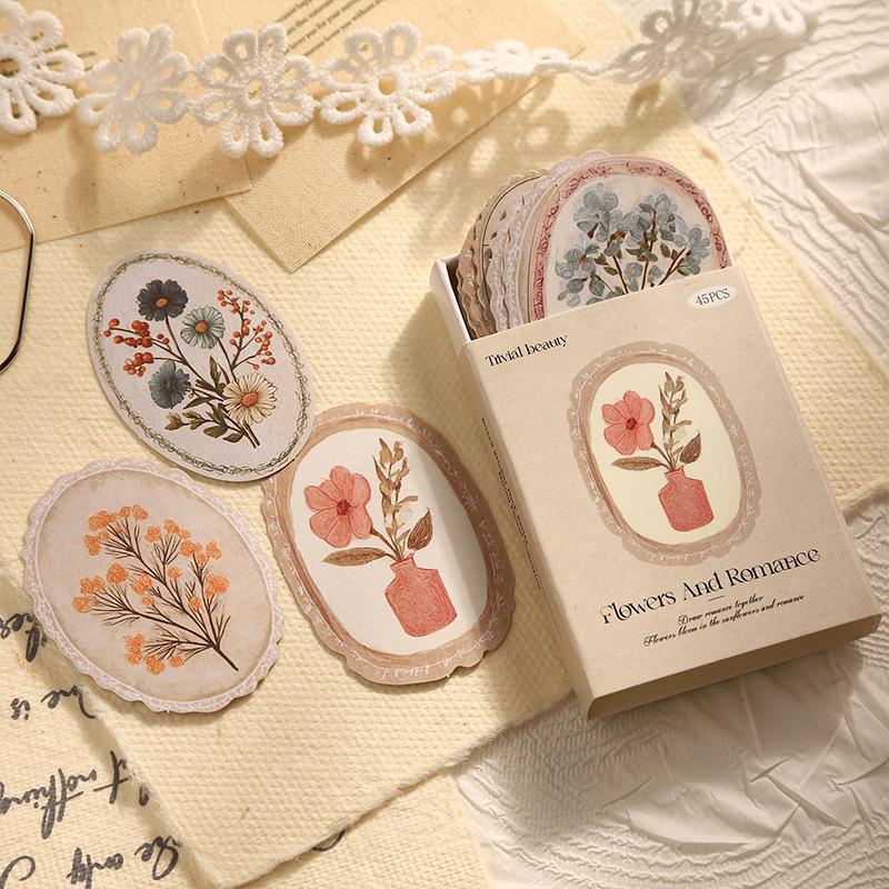 Secret Garden Retro Floral Sticker Pack: Journal & Collage Decoration Gift Set
