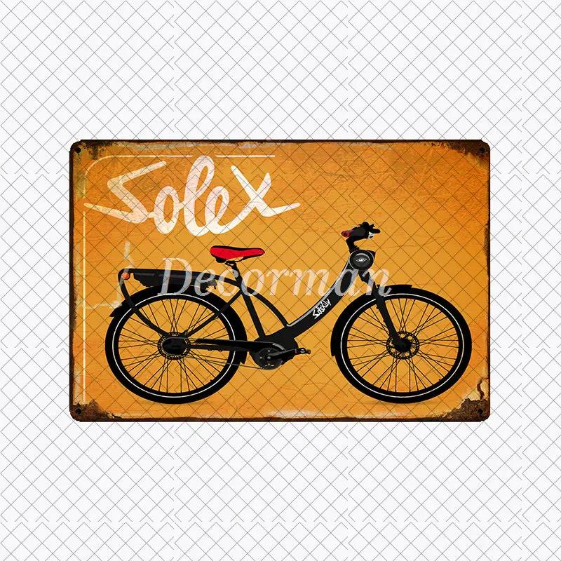 [ DecorMan ] VELO SOLEX France Bike Metal SIGN Custom Wall Poser iron Painting PUB Room Bar Hotel Decor LTA-2033