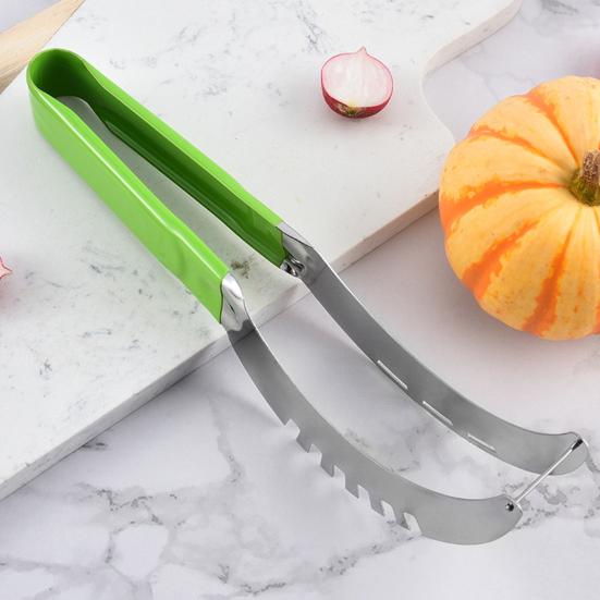 Watermelon Slicer Food Grade 304 Stainless Steel Anti-slip Plastic Handle Safe Quick Cut Fruit Melon Cutter Slicing Cutting Tool Kitchen Gadgets