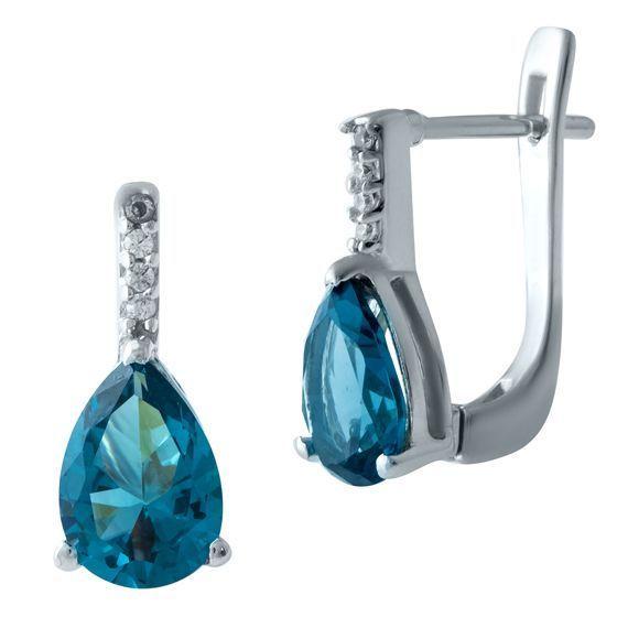

Срібні сережки з керамікою Лондон 2.962ct (1929872) синій