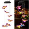 Christmas Solar Wind Chime Crystal Ball Hummingbird Wind Chime Lamp Waterproof Outdoor Use for Courtyard Garden Yard Decoration