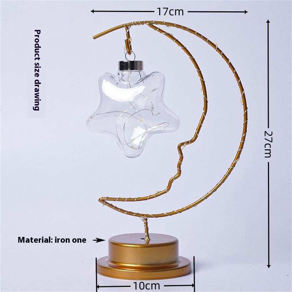 LED Moon Shape Lamp Romantic Iron Desk Lamp Ambient Lighting Night Light