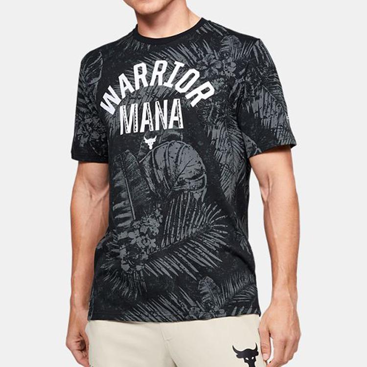 Under Armour Alphabet Print Straight-Cut Sports T-Shirt Men Tops Black 1351585-001