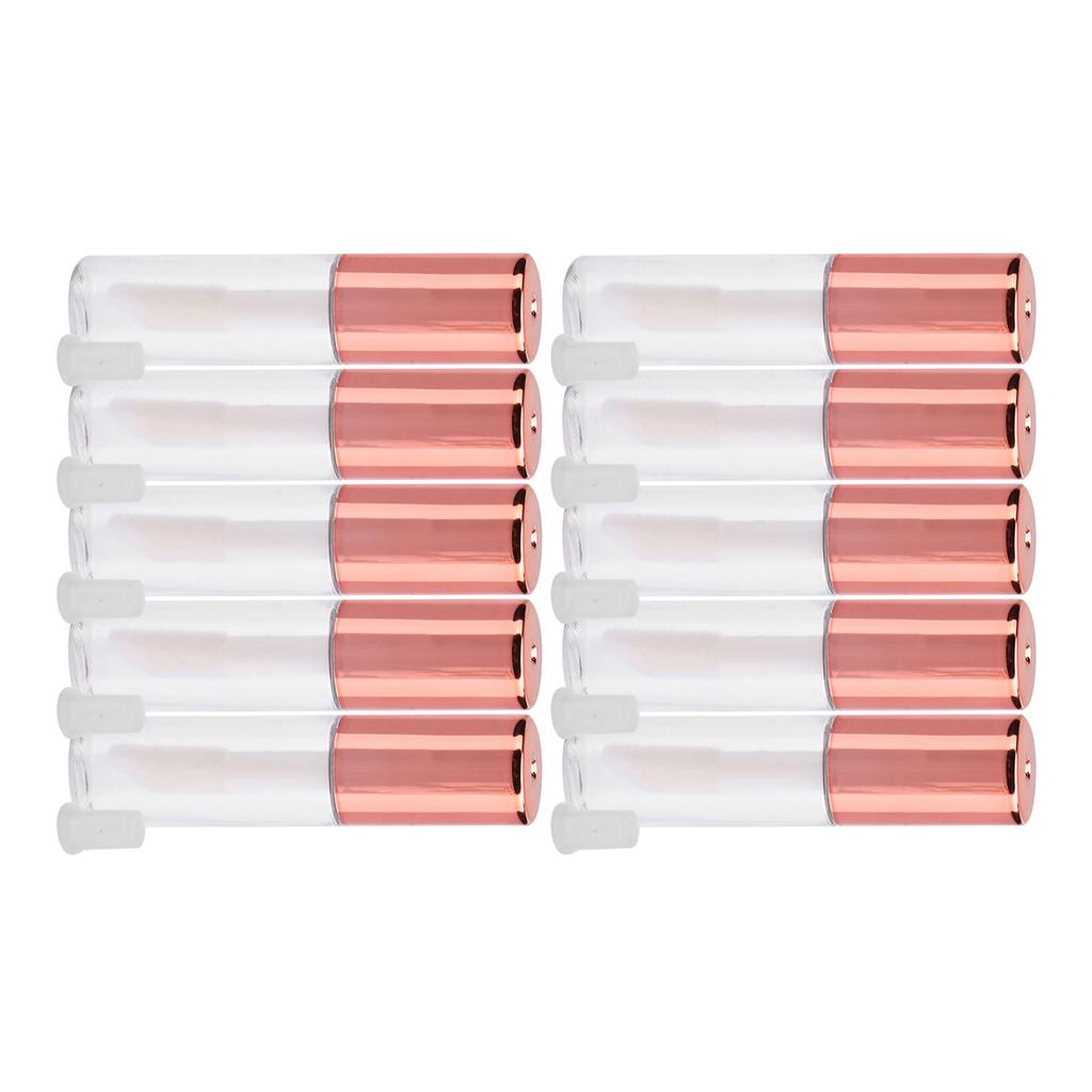 10pcs 1.2ml Lip Gloss Tube DIY Small Lipstick Tube Cosmetic Container with Plug (Rose Gold)