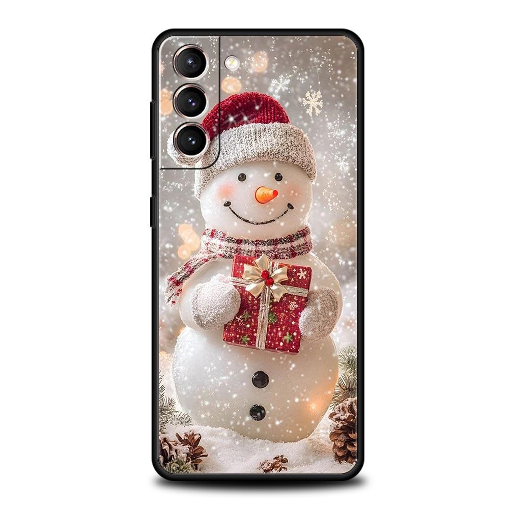 Christmas Snowman Phone Case for Samsung Galaxy S26 S25 S24 S23 S22 S20 S21 FE Ultra S25 Edge Plus 5G Soft TPU Cover Fundas Bags