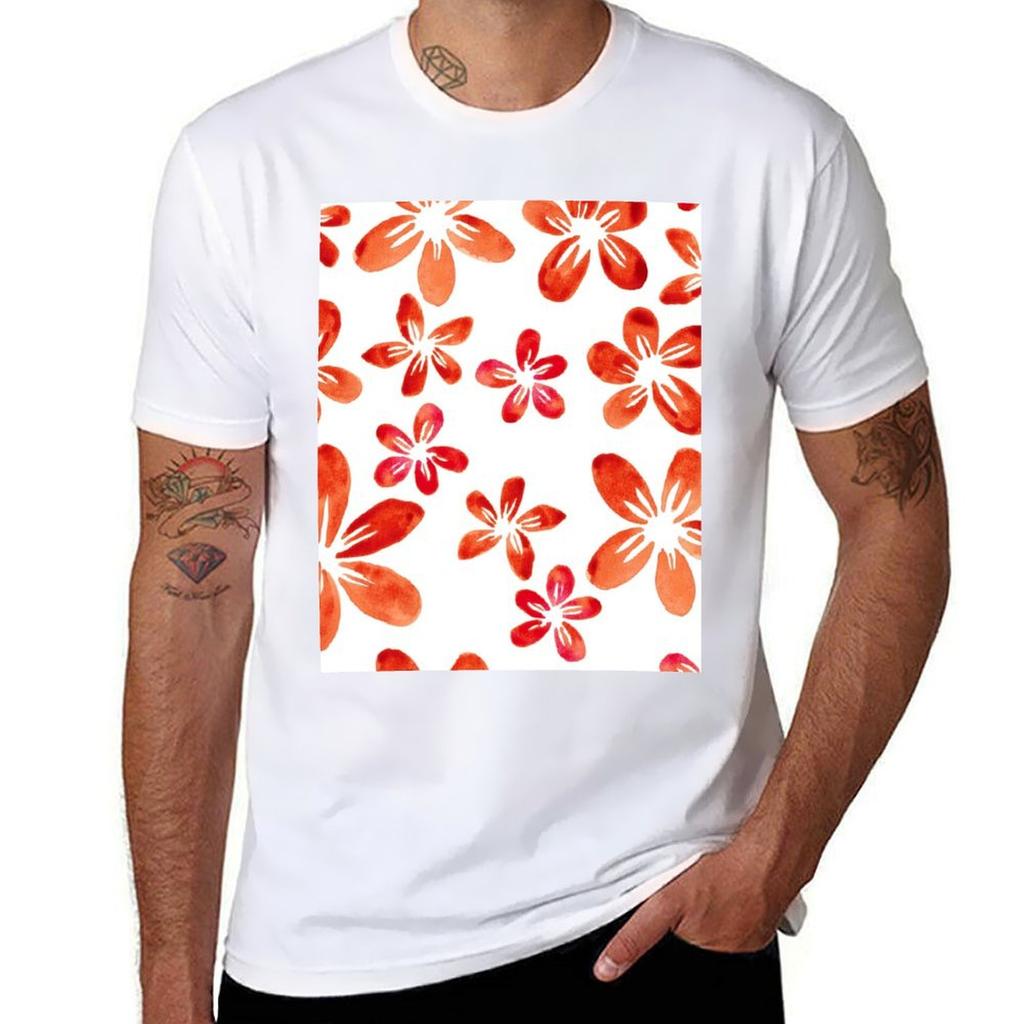 Hawaiian Flowers Tshirt Work Basic Short Sleeve Top Tshirt