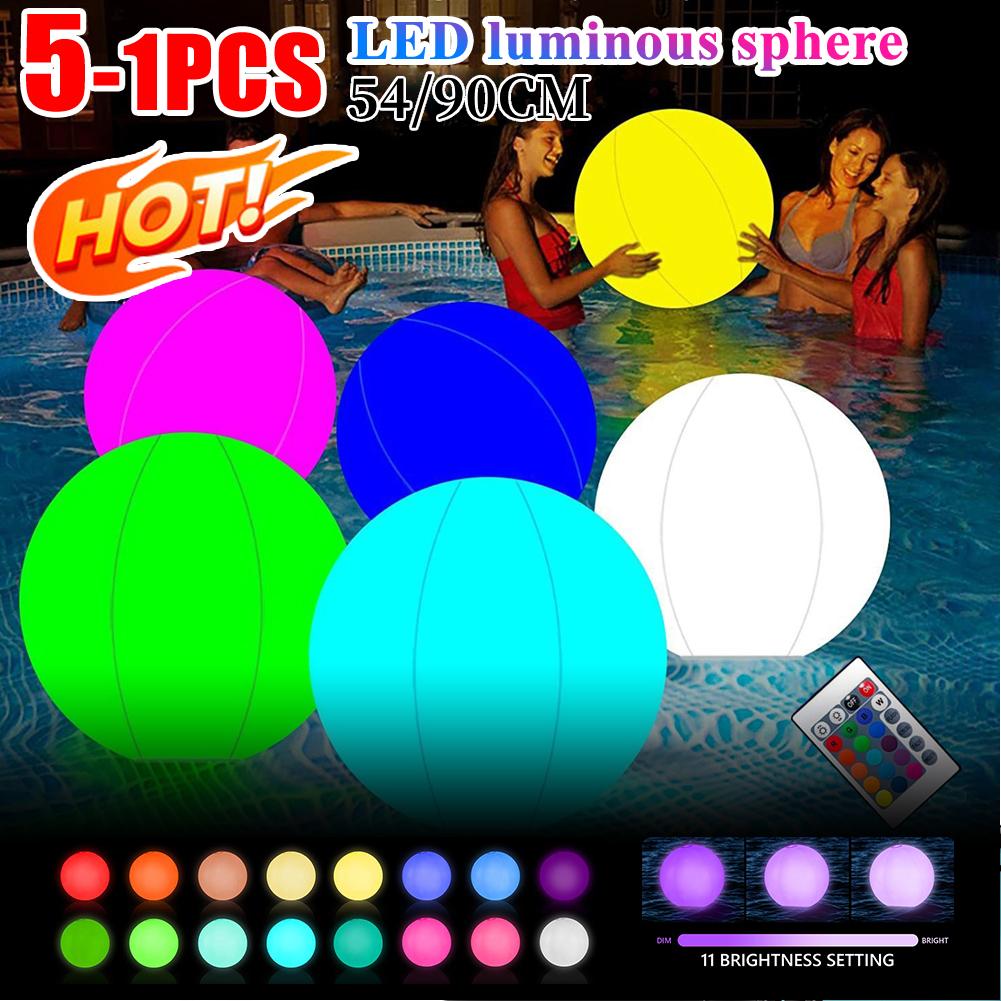 Garden Luminous LED Ball 16 Colors LED Glowing Balloon Swimming Pool Luminous Inflatable Balloon Beach Wedding Party Decoration