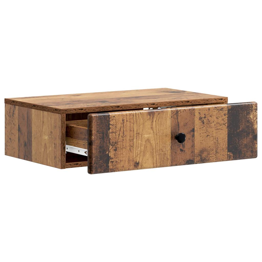 Wall Mounted Side Table Reclaimed Wood Look 59 x 34.5 x 17 cm