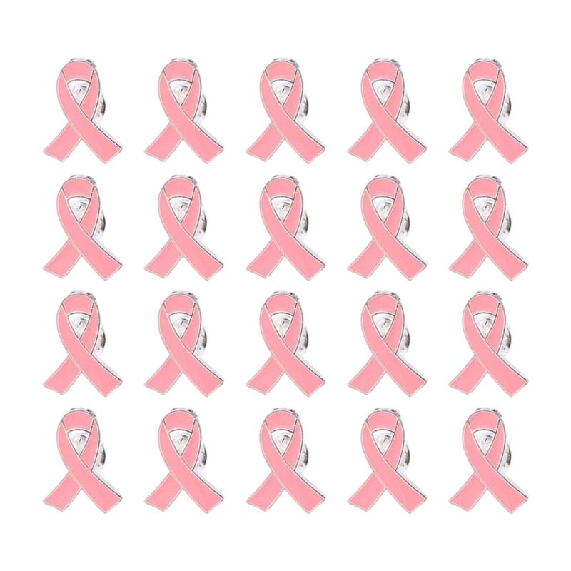 Brože s mašlí ze slitiny pro dobrovolníky Balení 20 ks Brož pro povědomí o rakovině Charitativní šperky Dárky