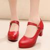 8cm 10cm Small Size 32-43 Shallow Soft Leather Mary Janes Platform Pumps 2025 Spring Trend Block High Heels Shoes Office Model