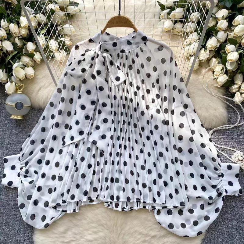 2025 Long-sleeved Top Design with Ribbons Advanced Autumn Temperament New Loose Shirt
