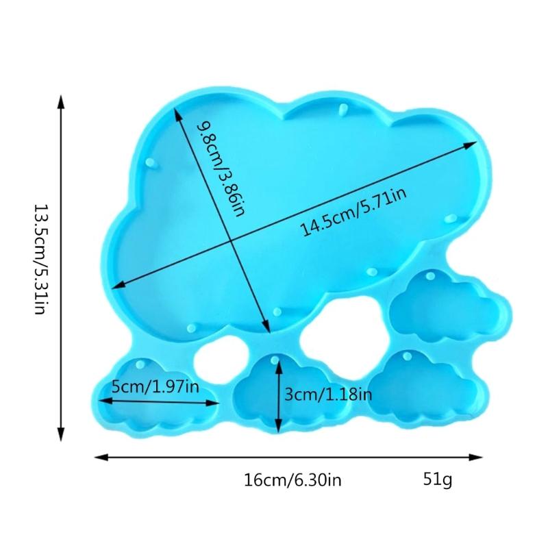 Cloud Combination Pendants Silicone Mold Door Hanging Plate Wall Decoration Crystal Epoxy Resin Mold for  Crafts