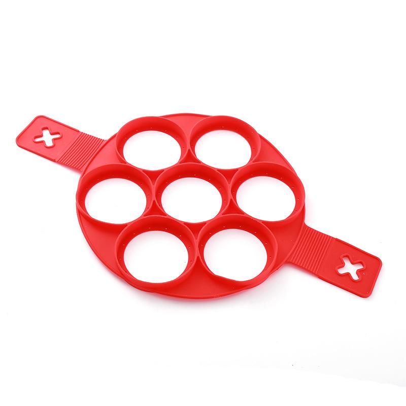 Silicone Pancake & Egg Mold, 7-Hole Nonstick Baking Pan, Easy-Clean Breakfast Kitchen Gadget, Versatile for Family & Restaurant