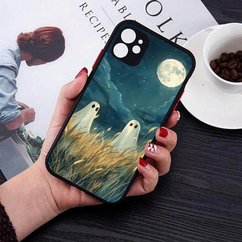 Little Ghost Phone Case For IPhone 14 11 12 13 Mini Pro Max 8 7 Plus X XR XS MAX Translucent Matte Cover