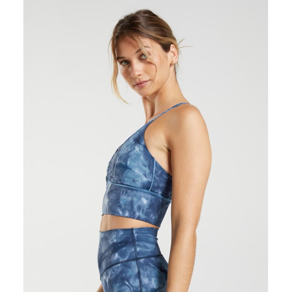 Gymshark Sutien Sport Lung Elevate Albastru Lacustru Vopsit prin Pulverizare B3a7b Ubr9