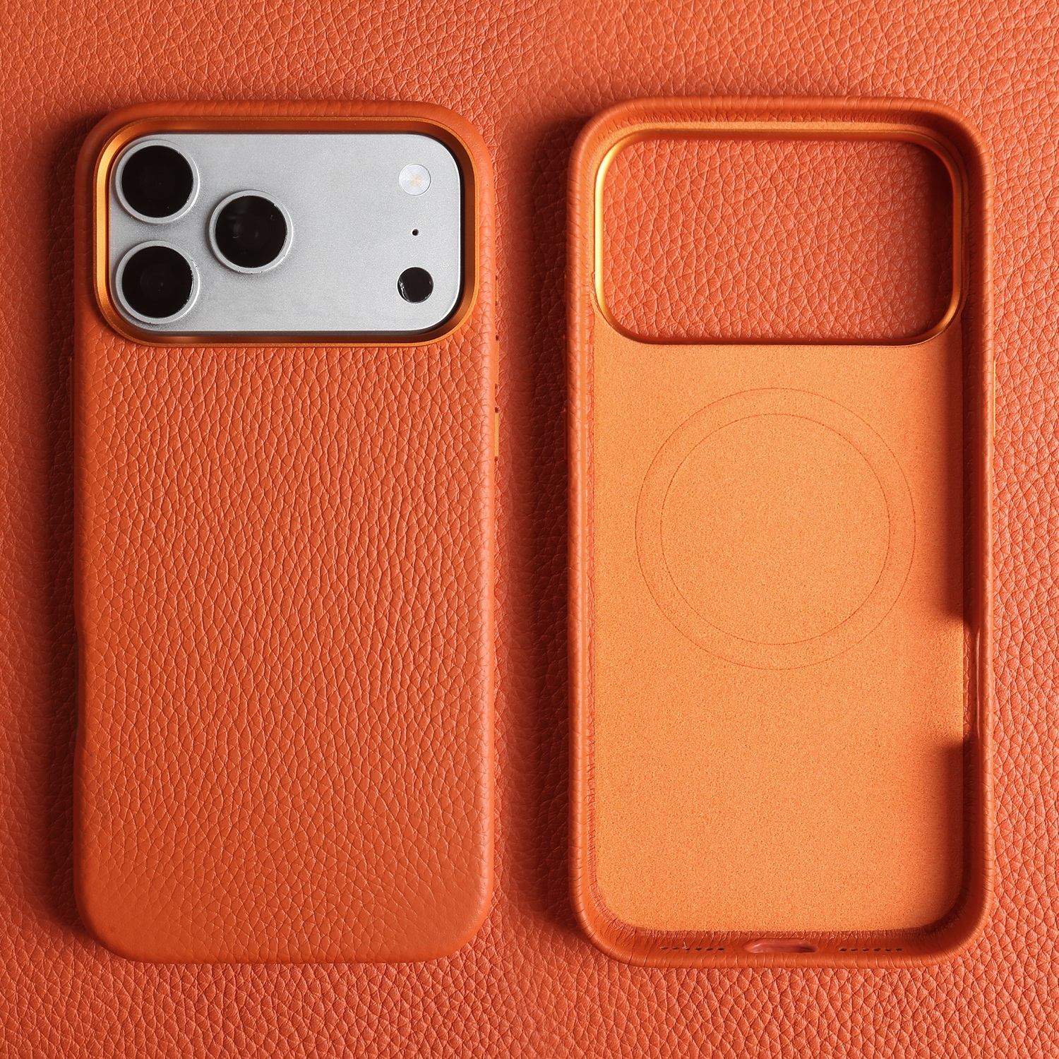 

For Magsafe Phone Case For For 17 Pro Max 16ProMax 15 14 13 Magnetic Phone Cases Genuine Leather Cover Protective Cover Genuine Leather&iPhone 13