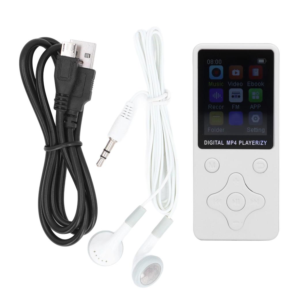 MP3 MP4 Player com Fones de Ouvido 64GB Tela LCD de 1,8 Polegadas HiFi Som Sem Perdas 180mAh Bluetooth Music Pl