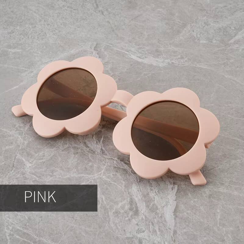 

2026 New Children s Sunflower Sunglasses Cute Boys and Girls Sunscreen Beach Sunglasses Anti UV Glasses розовый