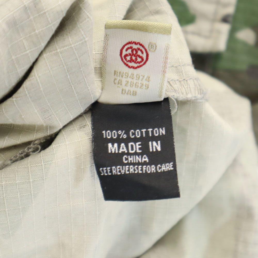 Stussy Wzór kamuflażu Krótki rękaw Koszula wojskowa S khaki kamuflaż Męska Używana