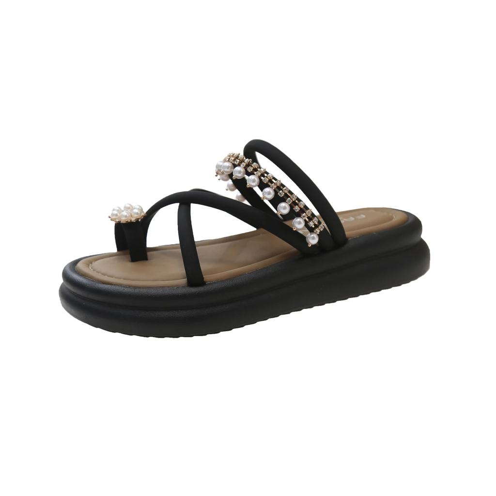 Niskie Sandały Damskie Skórzane Buty Muffiny Krzyżowe Lato 2024 Buty Damskie Uniwersalne Sandały na Paskach Buty Krzyżowe Niskie Obcasy Płaskie Dziewczęce N