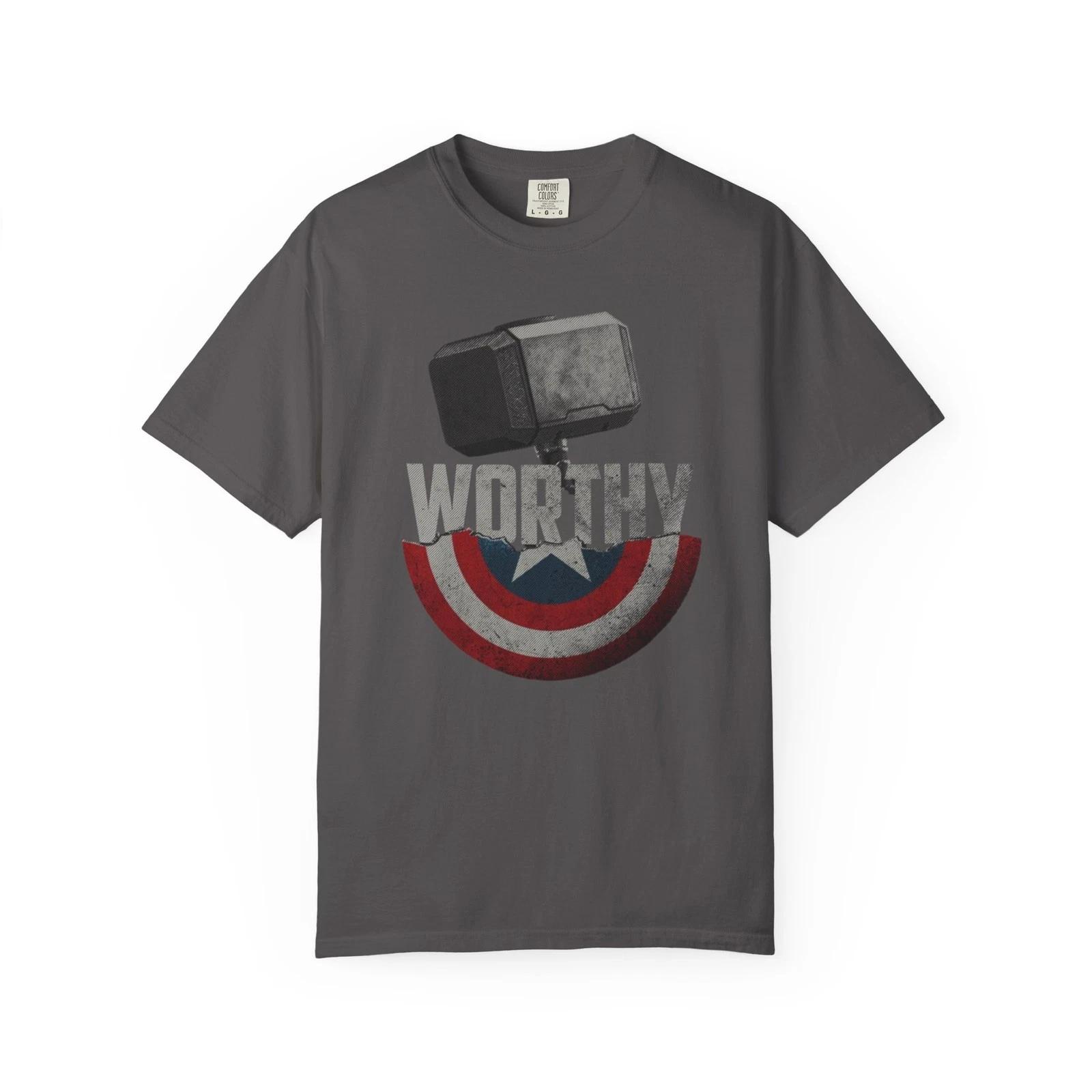 

Worthy Graphic T-shirt | Unisex Comic Shirt, Gift for Superhero Fans L
