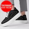Men's Leather Height Increasing Shoes 8/10CM Men's Thick-soled Casual  Leather Sneakers Breathable Men's Trendy Shoes