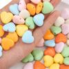 20Pcs Acrylic Solid Color Smooth Peach Heart Beads For DIY Necklace Bracelet Earrings Jewelry Making Craft Accessories