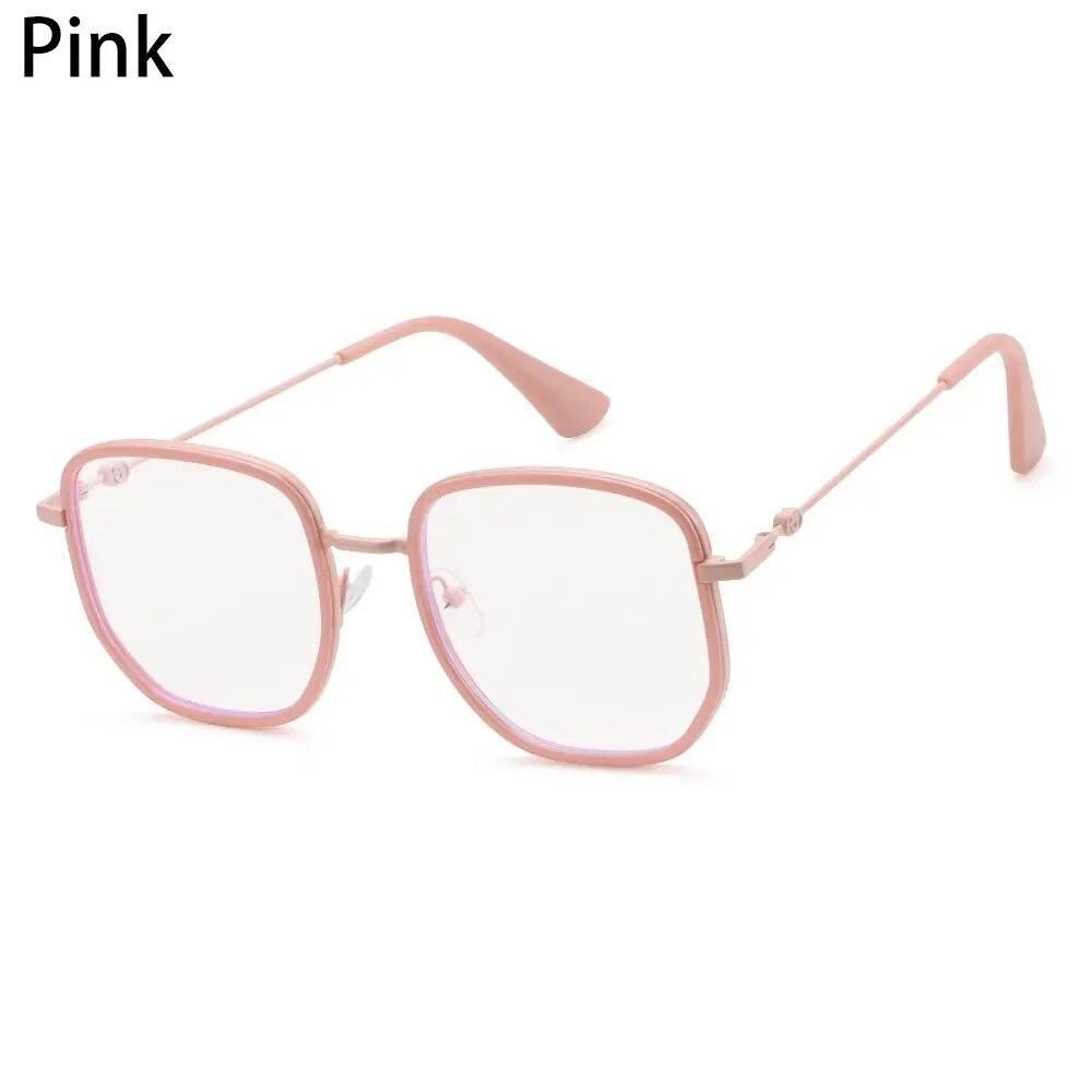 

Модные маленькие квадратные очки с защитой от синего цвета, антирадиационные офисные очки, компьютерные очки для мужчин и женщин, корейские очки в металлической оправе розовый