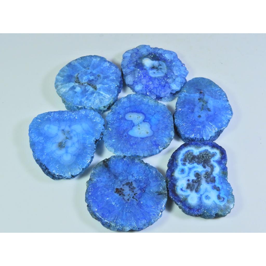 420Cts. Dyed Solar Druzy Agate Mix Shape Cabochon Loose Gemstone 07 Pcs Lot A-696
