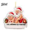 Holiday Party Decor 2D Couple Santa Pattern Hanging Ornament Acrylic Decorative Christmas Tree Accessories Charms with Lanyard Xmas Pendants