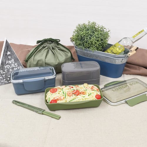 Yellow Studio Monochrome Plastic Chopsticks & Half Case, Khaki, 73565