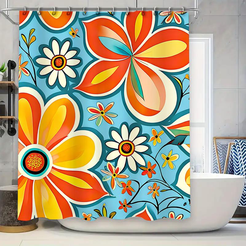 

Винтажная Ретро Цветочная Шторка для Ванной Душа Домашний Декор Водонепроницаемая Подкладка для Ванной Комнаты для Детей Декоративные Принадлежности в Разноцветном Исполнении 90x180cm