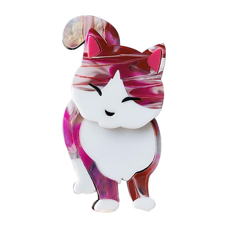 Cartoon Cute Three-color Cat Animal Brooch Pin New Men's and Women's High-end Badge
