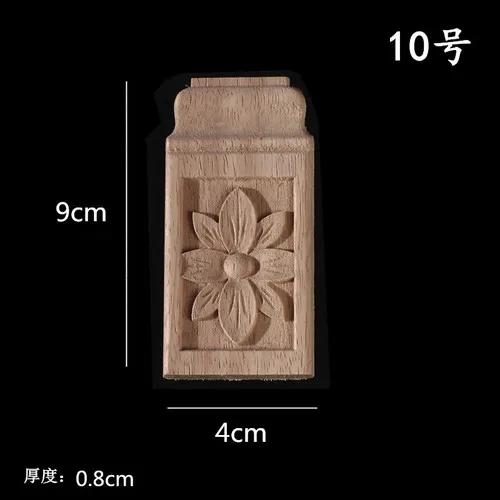 2PCS Dongyang solid wood carved column head rectangular cabinet edge flower board European furniture carved accessories