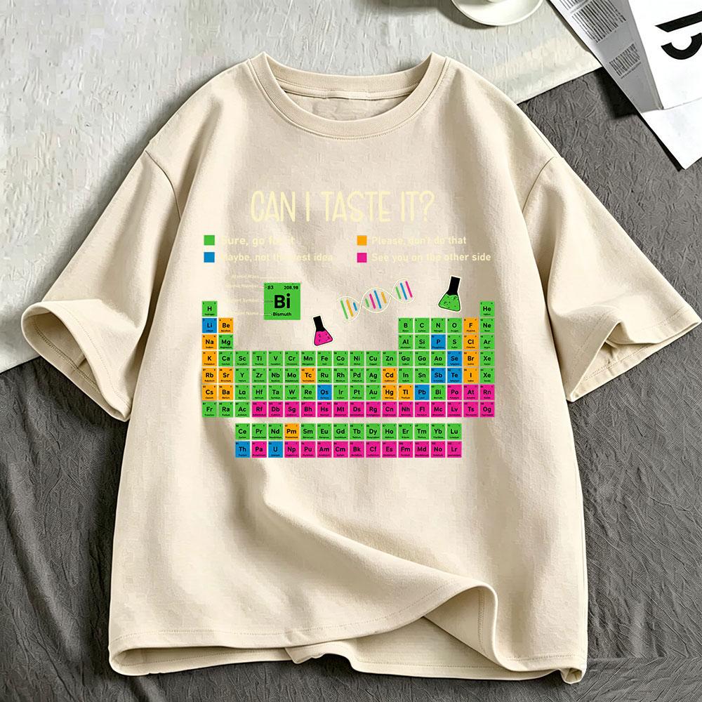 Can I Lick It Periodic Table Chart Science Teacher Funny Meme T Shirt Unisexs Unisex Fashion Cotton Oversized Short Sleeve TShirts