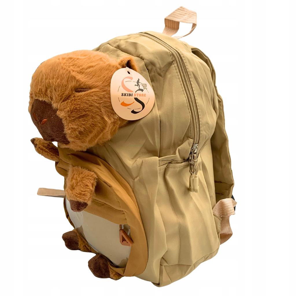 Capybara School Backpack 3D Mascot Lightweight Roomy School Travel Bag