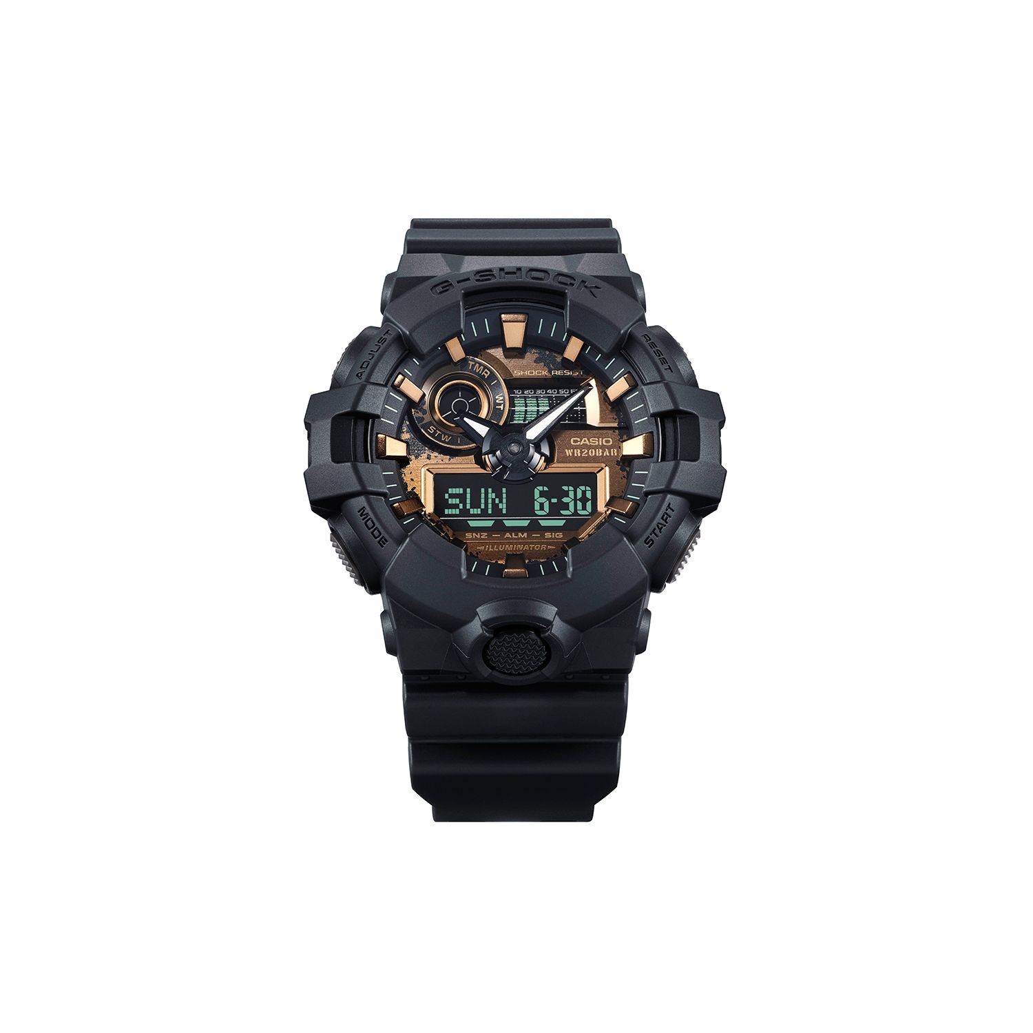 

Casio G-Shock Rust Color Series Retro Trend Waterproof Shockproof Outdoor Sports Quartz Movement Resin Strap Men watches Black GA-700RC-1APR Regular Watch Box,GA-700RC-1APR
